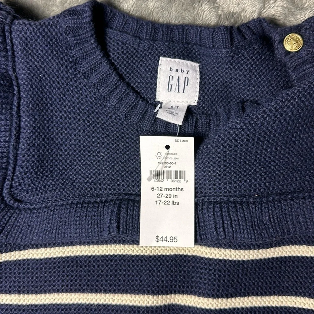 NWT Baby Gap Navy Sweater Dress 6-12m